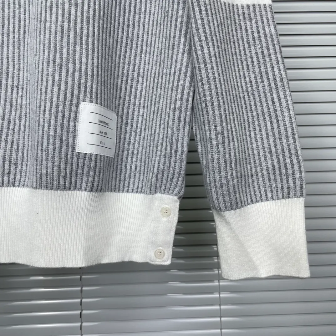 🔥🔥p125 Thom Browne ➡️ ， Retro Same Style Versatile : Light Gray Dark Gray Size：M-2XL